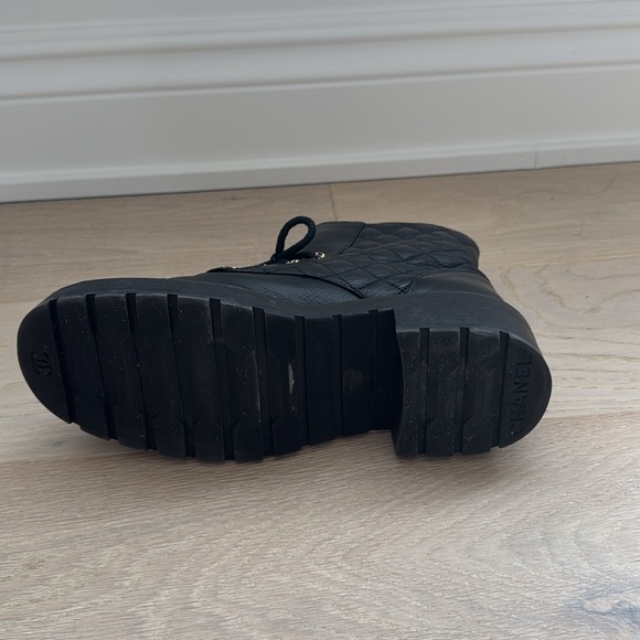 Chanel Black Quilted Leather Ankle Boots - Picture 6 of 14